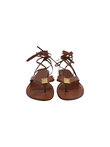 Sandalias de cuero retro Valentino Vintage marrón