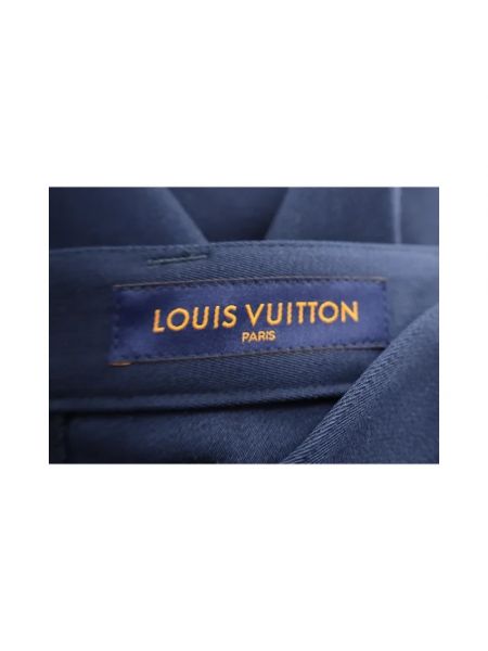 Spodnie wełniane retro Louis Vuitton Vintage niebieskie