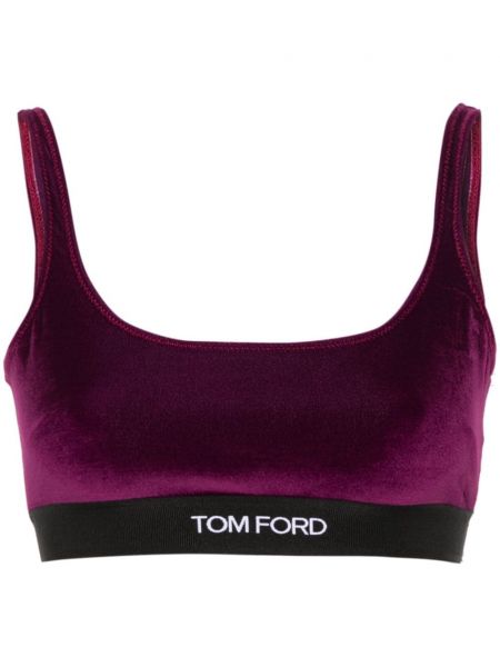 Sutien bralette de catifea din jacard Tom Ford violet