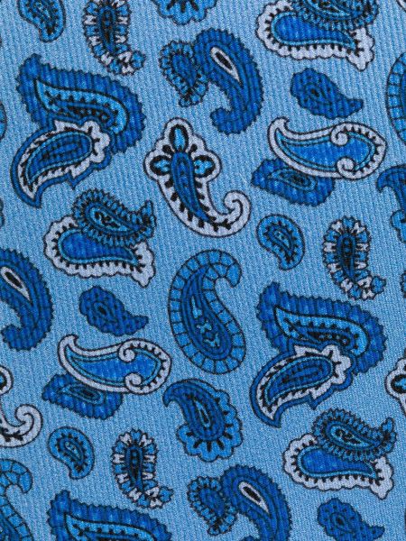 Corbata de cachemir con estampado con estampado de cachemira Etro azul