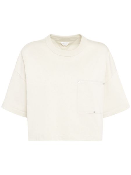 Camiseta de algodón de tela jersey Bottega Veneta blanco