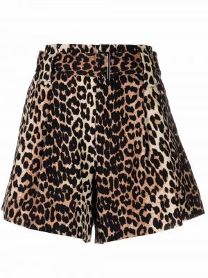 Pantalones cortos con estampado leopardo Ganni