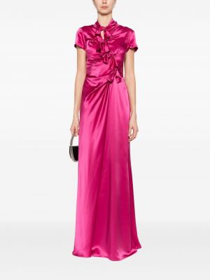 Hedvábné koktejlové šaty Saloni růžové