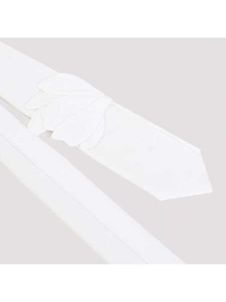 Corbata de algodón de flores Valentino Garavani blanco