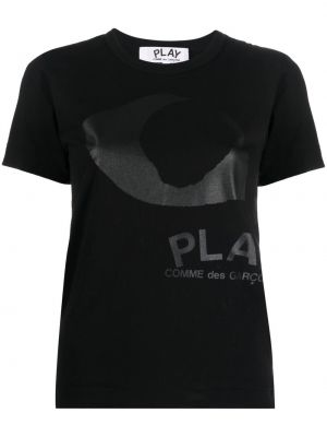 Painettu t-paita Comme Des Garçons Play musta