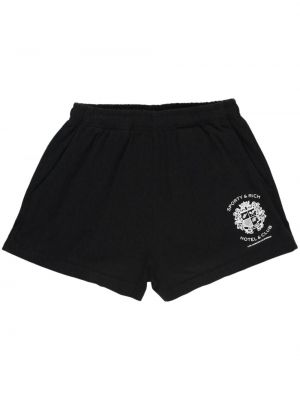 Shorts di jeans ricamati Sporty & Rich nero