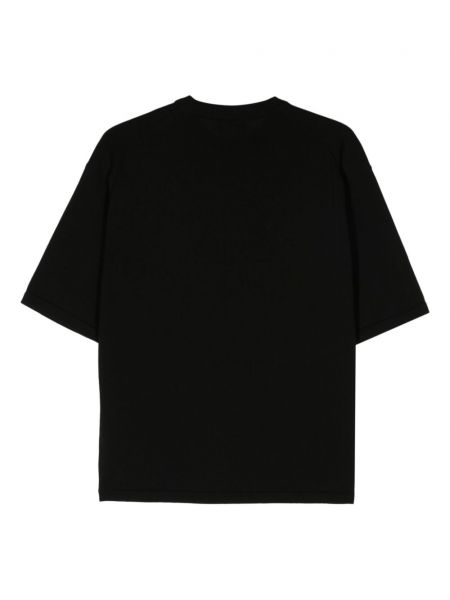 Pletené bavlněné tričko Roberto Collina černé