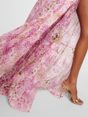 Pamut hosszú ruha nyomtatás Giambattista Valli rózsaszín