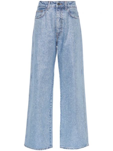 Krištáľové džínsy s rovným strihom Haikure modrá