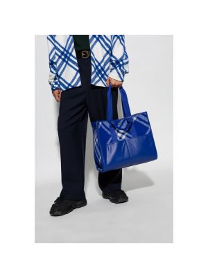 Bolso shopper de tejido jacquard Burberry azul