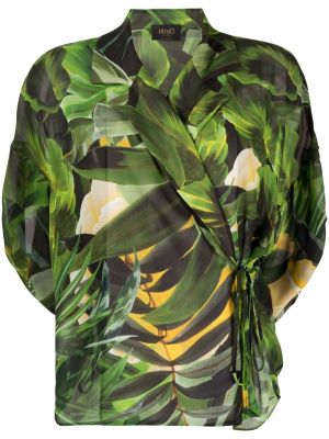 Blusa con estampado con estampado tropical Liu Jo verde