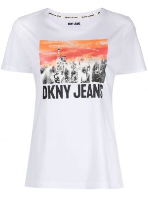 T-shirt con stampa Dkny bianco