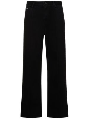 Pantaloni din bumbac Dolce & Gabbana negru