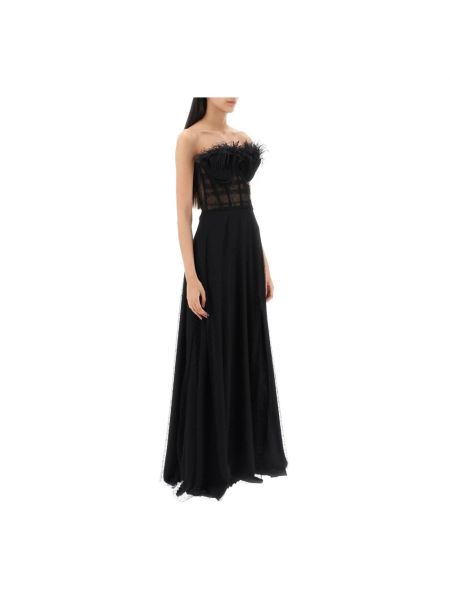 Sukienka długa w piórka 19:13 Dresscode czarna
