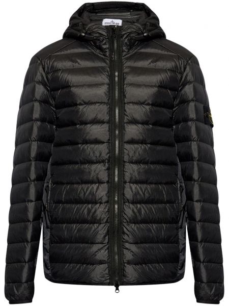 Hætte dunjakke Stone Island sort