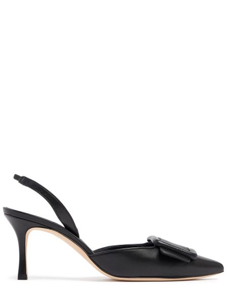 Slingback lær stropper pumper Manolo Blahnik svart