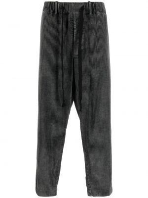 Ravne hlače iz rebrastega žameta Uma Wang siva