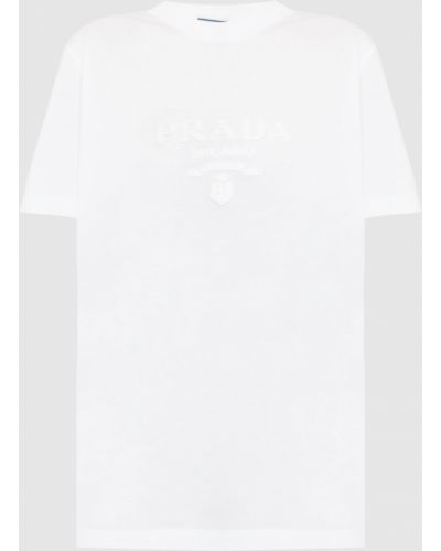 Футболка з логотипом Prada, біла