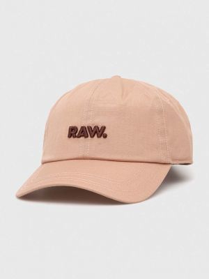 Със звездички памучна шапка с козирки с апликация G-star Raw