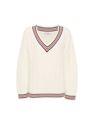 Sweter z dekoltem w serek Musier Paris beżowy