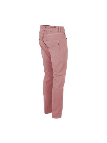 Jeansy skinny bawełniane z kieszeniami Dondup różowe