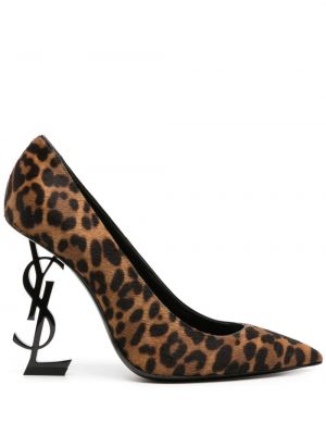 Полуотворени обувки с принт с леопардов принт Saint Laurent Pre-owned