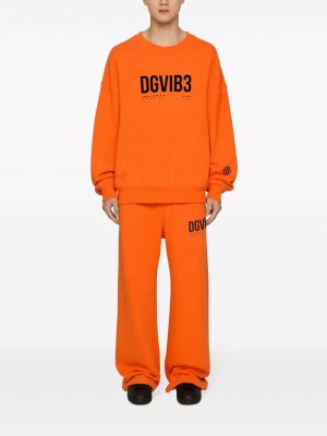 Spodnie sportowe bawełniane z nadrukiem Dolce & Gabbana Dgvib3 pomarańczowe