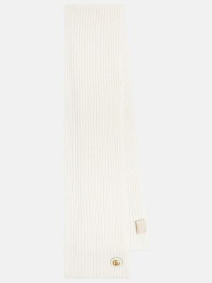 Bufanda de lana de cachemir con estampado de cachemira Gucci blanco