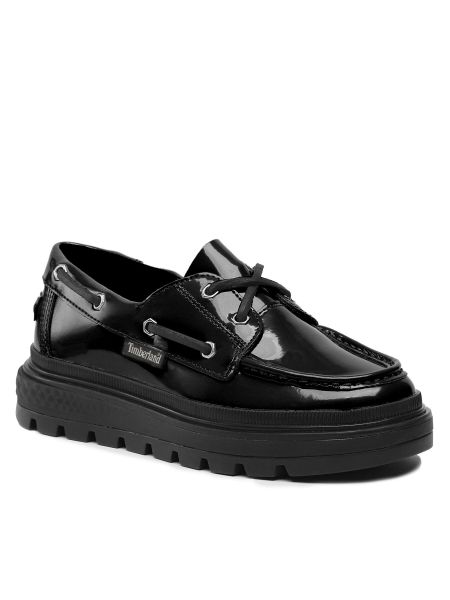 Lakuotos iš natūralios odos ilgaauliai batai Timberland juoda
