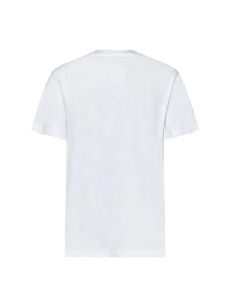 Camisa con estampado de cuello redondo de punto Lacoste blanco