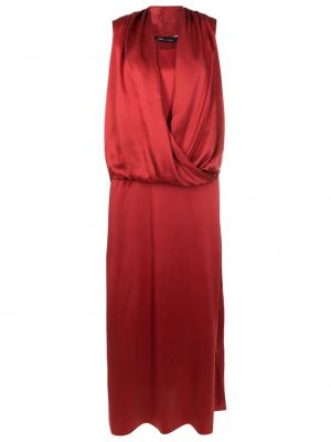 Копринена рокля с драперии Uma | Raquel Davidowicz червено