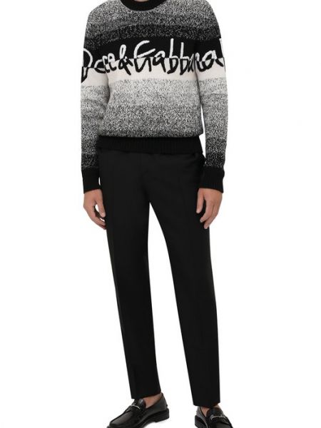 Шерстяной свитер из вискозы Dolce & Gabbana серый