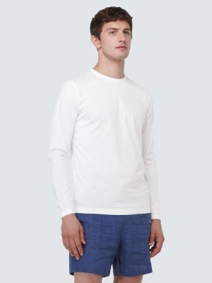 Βαμβακερή μπλούζα Sunspel λευκό