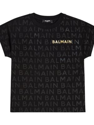 Jersey puuvilla t-paita tytöille Balmain Kids musta