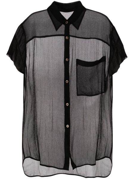 Прозрачна копринена блуза Jnby черно