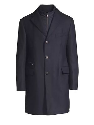 Шерстяное пальто Corneliani синее