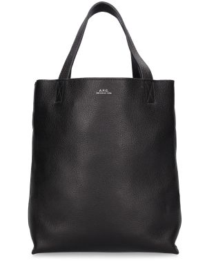 Δερμάτινη τσάντα shopper A.p.c. μαύρο