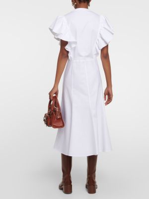 Pamučna midi haljina Chloã© bijela