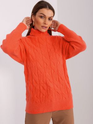 Pletený pletený kardigan Fashionhunters oranžový