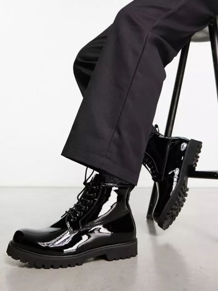 Кожаные ботинки на шнуровке Devils Advocate черные