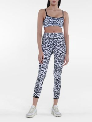 Pantaloni sport cu imagine cu model leopard The Upside alb