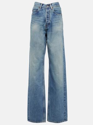 Proste jeansy z wysoką talią Saint Laurent niebieskie