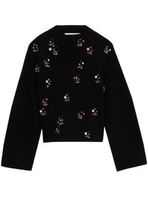 Sweter wełniany z wełny merino z kryształkami 3.1 Phillip Lim czarny