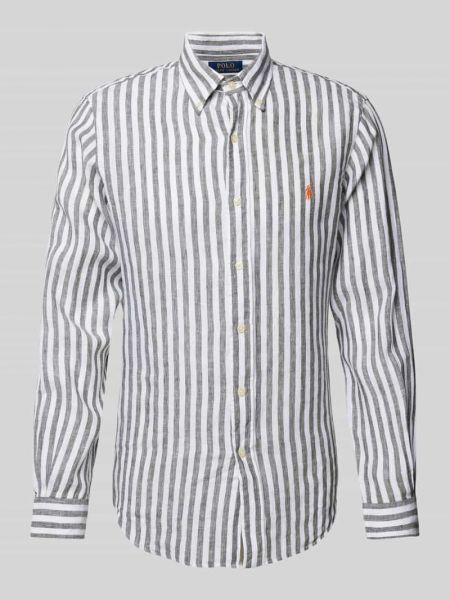 Lniana koszula w paski Polo Ralph Lauren biała