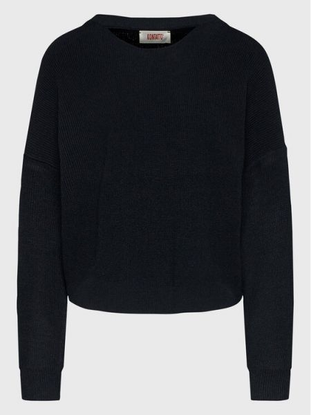 Черный пуловер свободного кроя Kontatto