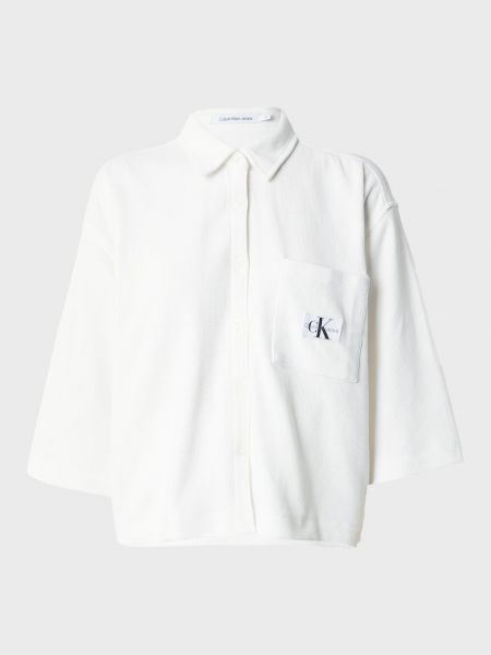 Джинсова сорочка вільного крою Calvin Klein Jeans біла