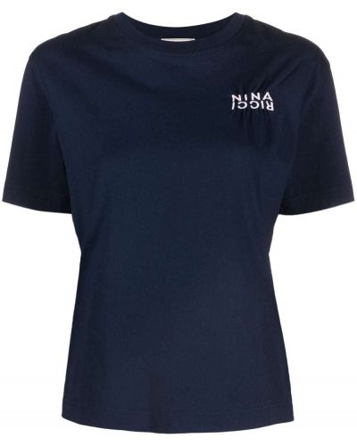 Camiseta con bordado Nina Ricci azul