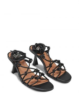 Kožené sandály Ganni černé