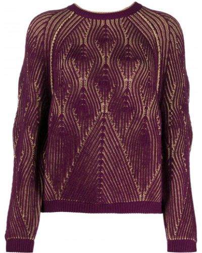 Jersey de tela jersey con estampado geométrico Alberta Ferretti violeta