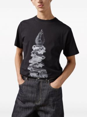 Jersey t-shirt aus baumwoll mit print Gucci schwarz